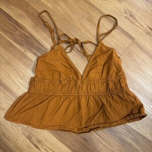 Pretty Little Thing Plus Size 14 Crop Top Burnt Orange Vacation Shirt Cami